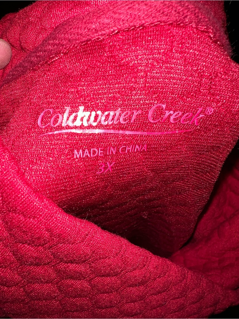 Coldwater Creek 3x quilted cowl neck long sleeve tunic in red. - Picture 8 of 8